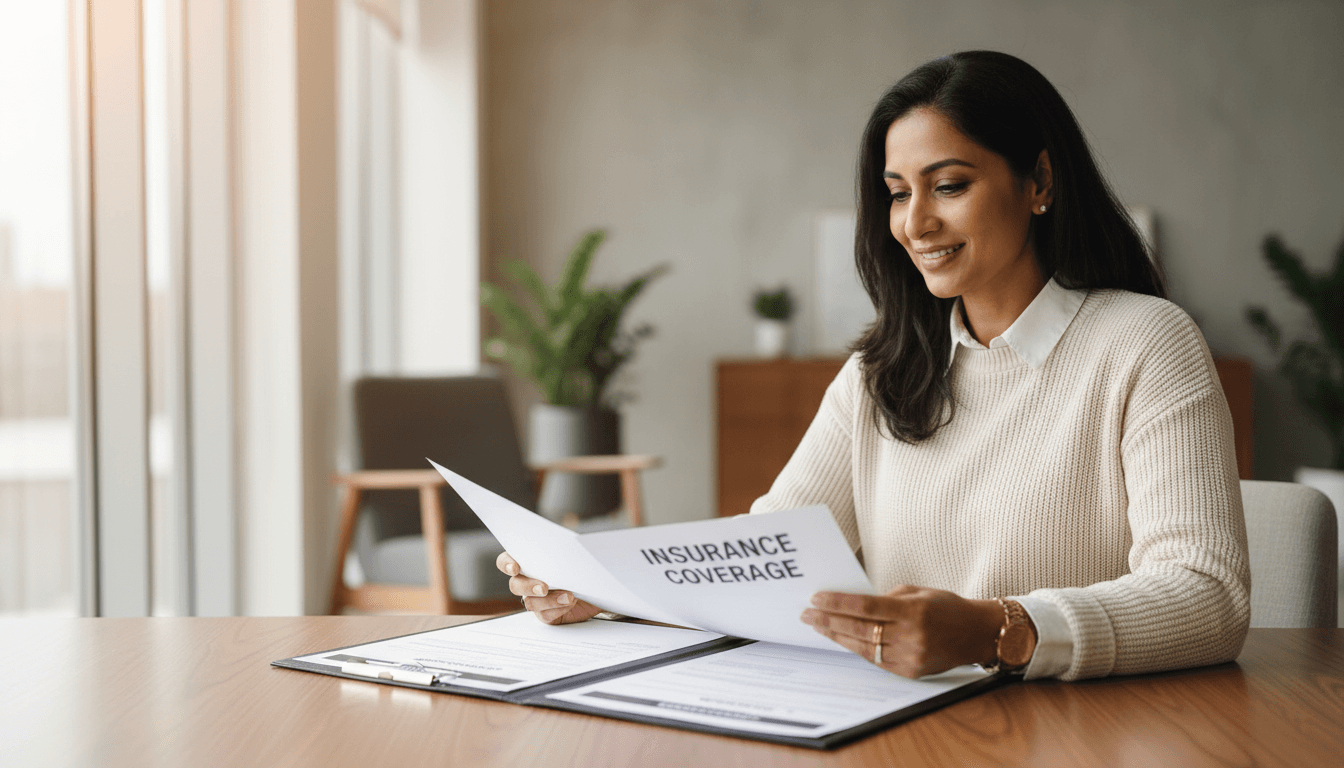 Professional insurance agent reviewing coverage options with a client